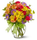 Edmonton Florist,  Favorite Blooms  in Vase & Bow/A203