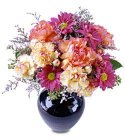 Edmonton Florist, Daisies, Carnations, Misty Blue, Greens in Vase/022