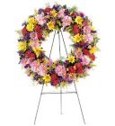 Edmonton Florist,  Sympathy Wreath with Large veriety of Flowers with stand/098