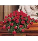 Edmonton Florist,  Casket Spray Full of 50 Roses & greens/099