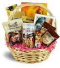 Edmonton Florist, Gift Basket with Goodies - Cookies, Waffers, Chocolate Bar, Peanuts, Pretzels,Toffiffe, & more/042