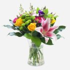 Edmonton Florist, Spring Vase Medley- Roses, Lily, Daisy ,Decor, Willow in Vase/906